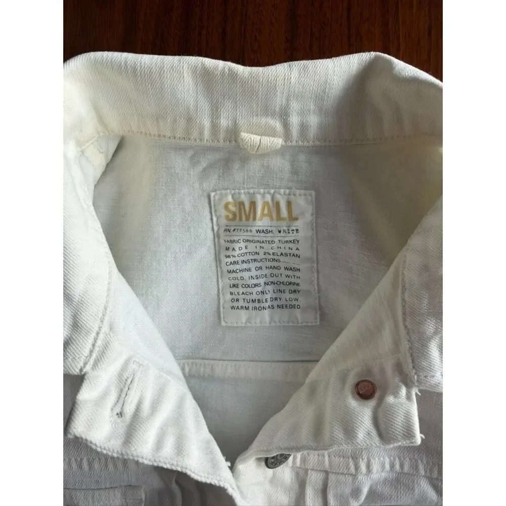 J.Crew Women's White Denim Jacket - Size S